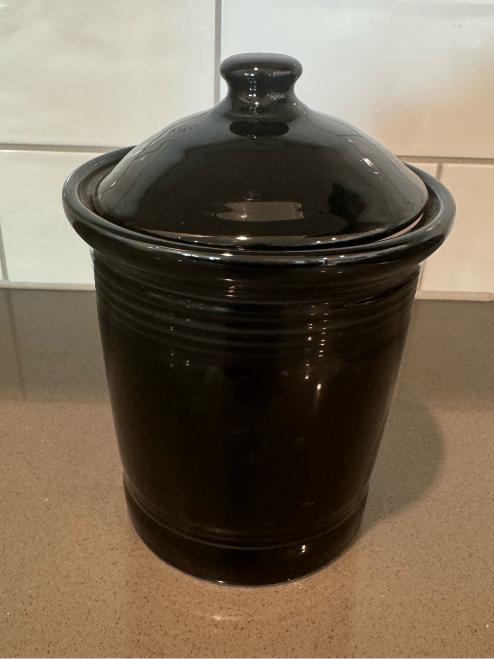 Vintage Fiestaware small black canister